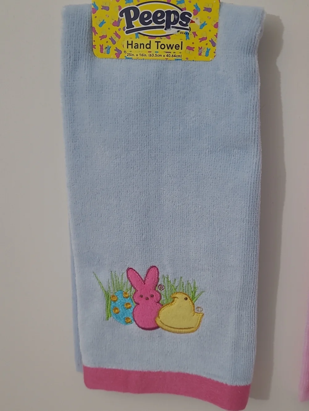 Peeps Bunny Hand Towels - Pink & Light Blue